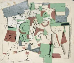 Composition, c.1920 (collage & w/c on paper) | Obraz na stenu