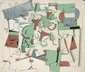 Composition, c.1920 (collage & w/c on paper) | Obraz na stenu