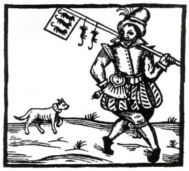 The Ratcatcher (woodcut) | Obraz na stenu