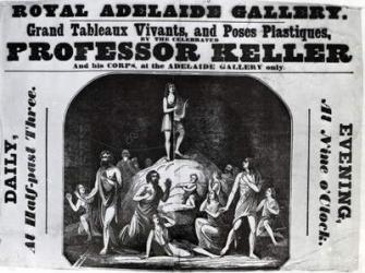 Handbill advertising 'Professor Keller's Grand Tableaux Vivants', c.1846 (litho) | Obraz na stenu