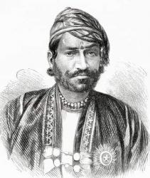 Maharajah Sawai Ram Singh II, Maharajah of Jaipur, from 'El Mundo en la Mano', published 1878 (litho) | Obraz na stenu