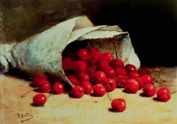 A spilled bag of cherries | Obraz na stenu