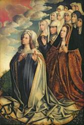 Mary the Mediator with Joanna the Mad (1479-1555) and her entourage, right hand panel from an altarpiece (oil on panel) (see also 223222) | Obraz na stenu