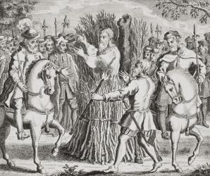 The Martyrdom of Dr Taylor, from 'The Burning of the Martyrs', published 1741 (litho) | Obraz na stenu