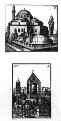 The Atik Ali Pasha mosque and a cemetery in Constantinople, 1576 (woodcut) | Obraz na stenu