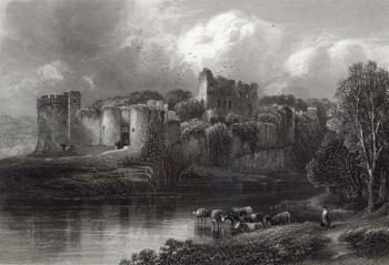 Chepstow Castle, engraved by R. Hinshelwood, printed by Cassell & Company Ltd (engraving) | Obraz na stenu