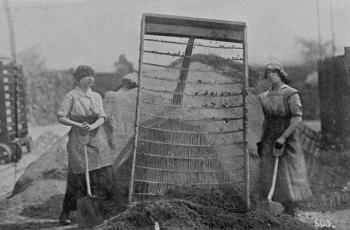 Riddling Cinders, War Office photographs, 1916 (b/w photo) | Obraz na stenu