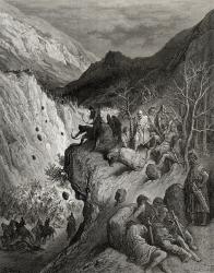 Bernard of Carinthia surprised by Turkish raids, illustration from 'Bibliotheque des Croisades' by J-F. Michaud, 1877 (litho) | Obraz na stenu
