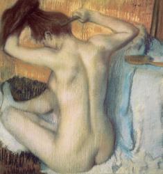 Woman combing her hair, c.1885 (pastel) | Obraz na stenu