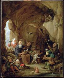 The Temptation of St. Anthony in a Rocky Cavern (oil on canvas) | Obraz na stenu