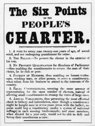 The Six Points of the People's Charter (litho) (b/w photo) | Obraz na stenu