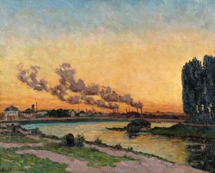 Setting Sun at Ivry, c.1872-73 (oil on canvas) | Obraz na stenu