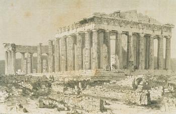 The Parthenon, Athens, in the 1860s (engraving) | Obraz na stenu