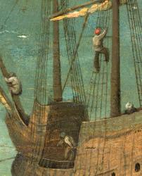 Ship rigging detail from Tower of Babel, 1563 (oil on panel) | Obraz na stenu