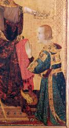 St. Louis of Toulouse (1274-97) crowning his brother, Robert of Anjou (1278-1343) from the Altar of St. Louis of Toulouse, 1317 (tempera on panel) (detail of 183716) | Obraz na stenu