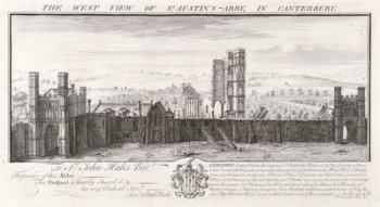 The West View of St. Austin's Abbey, in Canterbury, from 'A Collection of Engravings of Castles, Abbeys, etc. in England', 1735 (engraving) | Obraz na stenu
