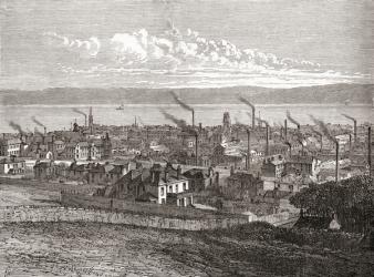 View of Dundee, Scotland, from The Law in the 19th century, when the city had over 60 jute mills. From Cities of the World, published c.1893. | Obraz na stenu