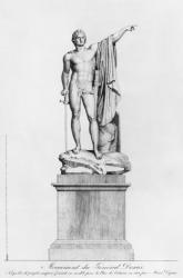 Design for a Monument to General Desaix de Veygoux by the sculptor Claude Dejoux, Place des Victoires, Paris, 1806 (engraving) (b/w photo) | Obraz na stenu