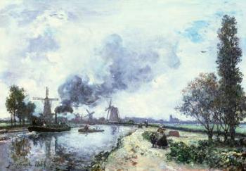 Dutch Landscape with Windmills, 1868 (oil on canvas) | Obraz na stenu