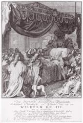 William III (1650-1702) on his deathbed, engraved by the artist (engraving) (b&w photo) | Obraz na stenu