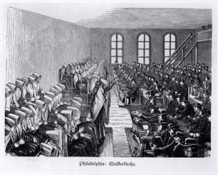 Quaker Meeting, Philadelphia, from 'Nord Amerika' by Hesse-Warburg, 1888 (engraving) (b/w photo) | Obraz na stenu