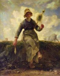 The Spinner, Goatherd of the Auvergne, 1868-69 (oil on canvas) | Obraz na stenu