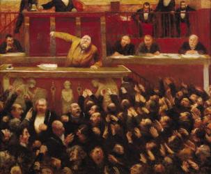 Jean Jaures (1859-1914) Speaking at the Tribune of the Chamber of Deputies, 1903 (oil on canvas) | Obraz na stenu