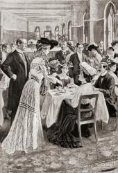 Ladies Day at the London gentlemen's Constitutional Club in the late 19th century. Members were required to pledge support to the Conservative Party. From Living London, published c.1901 | Obraz na stenu