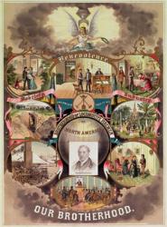 Poster of the 'Brotherhood of Locomotive Firemen of North America', 1885 (litho) | Obraz na stenu