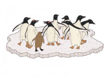 penguins on ice floe, 2014, (mixed media) | Obraz na stenu