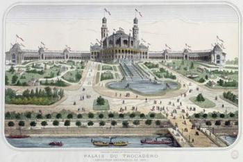 The Palais du Trocadero at the Exposition Universelle in Paris in 1878 (coloured engraving) | Obraz na stenu