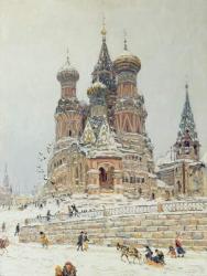 St. Basil's Cathedral, Red Square, Moscow, c.1917 (oil on canvas) | Obraz na stenu