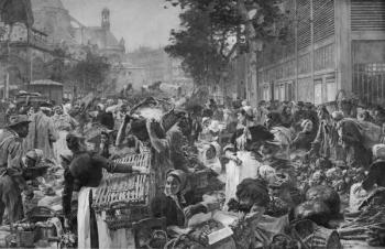 Les Halles, 1895 (oil on canvas) (b/w photo) | Obraz na stenu