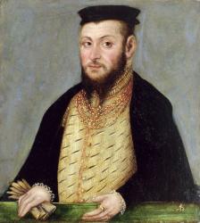 Zygmunt II August (1520-72) King of Poland, c.1553-56 (oil on copper) (see also 113186) | Obraz na stenu