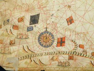 The Balkans, from a nautical atlas of the Mediterranean and Middle East (ink on vellum) | Obraz na stenu