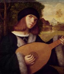 The Lute Player (oil on canvas) | Obraz na stenu