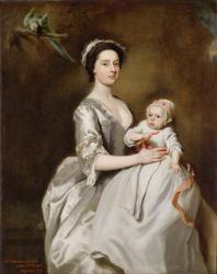 Mrs Sharpe and Child, 1731 (oil on canvas) | Obraz na stenu