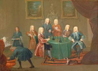 The Brothers Clarke with Other Gentlemen Taking Wine, c.1730-35 (oil on canvas) | Obraz na stenu
