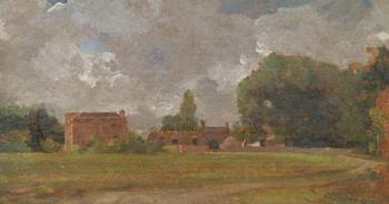 Golding Constable's House, East Bergholt: The Artist's birthplace (Landscape with Village and Trees) (oil on canvas) | Obraz na stenu