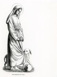 St. Margaret of Cortona (c.1247-97) (engraving) (b/w photo) | Obraz na stenu