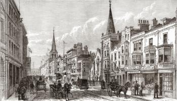 High Street, Southampton, Hampshire, England in the late 19th century. From Our Own Country published 1898 | Obraz na stenu