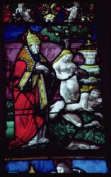 Window depicting the Creation of Eve (stained glass) | Obraz na stenu