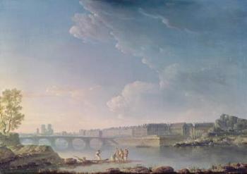 The Ile Saint-Louis and the Pont de la Tournelle, c.1780 (oil on canvas) | Obraz na stenu