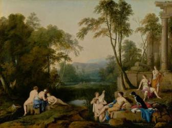Diana and Her Nymphs in a Landscape, 1644 (oil on canvas) | Obraz na stenu