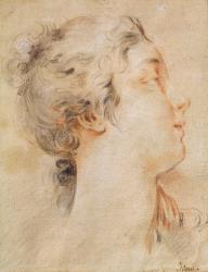 Head of a Woman Turned to the Right (black pencil and sanguine) | Obraz na stenu