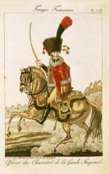 Officer of the Hussars of the Imperial Guard during the First Empire (coloured engraving) | Obraz na stenu
