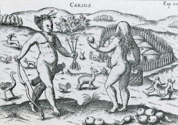 The Carios of Paraguay, 1599 (engraving) | Obraz na stenu
