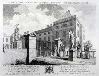 A perspective view of the Foundling Hospital, engraved by Edward Rooker, 1749 (engraving) | Obraz na stenu