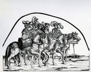 A Group of Drummers, from the Triumphal Procession of the Emperor Maximilian I, c.1517 (woodcut) | Obraz na stenu