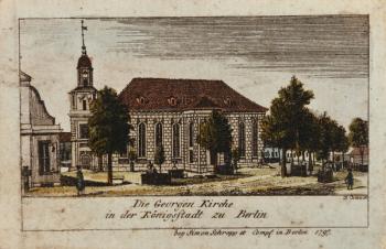 The Church of St. George in Konigsstadt, Berlin, 1797 (etching) | Obraz na stenu